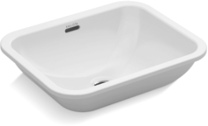 KALLISTA® P74234-WO-0 Perfect 19-3/16" Vitreous China Under-Mount Bathroom Sink with Overflow and Glazed Underside Stucco Fixture Lavatory Sink, White