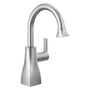 DELTA® 1940-AR-DST Contemporary Square Beverage Faucet, 1.5 gpm Flow Rate, Arctic™ Stainless, 1 Handle, Commercial/Residential