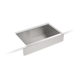 Sterling® 20243-NA Apron-Front Kitchen Sink with SilentShield® Technology, Ludington®, Satin, 30-1/4 in L x 16-9/16 in W x 9-3/16 in D Bowl, 34 in L x 19-3/4 in W x 9-1/2 in H, Under Mount, 18 ga Stainless Steel