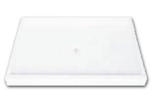 Florestone™ 4040F Recess Shower Base with Edge, Fiberglass, Center Drain, White