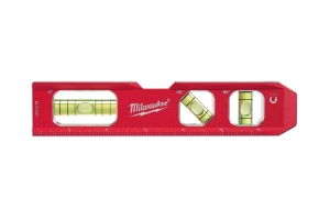 Milwaukee® 48-22-5107 Billet Compact Torpedo Level, 7 in L, 3 Vials, Aluminum/Polymer, (1) Level/(1) 45 deg/(1) Plumb Vial Position, 0.029 in Accuracy