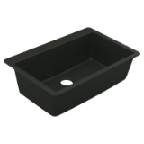 Moen® GGB3026B Sink, 33 in L x 20 in W x 9.43 in D, Undermount/Drop-In Mount, Granite, Black