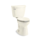 Kohler® 31621-96 2-Piece Chair Height Toilet, Cimarron® Comfort Height®, Elongated Bowl, 16-1/2 in H Rim, 12 in Rough-In, 1.28 gpf, Biscuit
