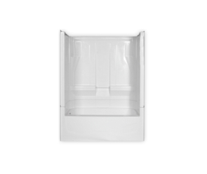 Clarion 4T10RT-WH Residential 4-Piece Tub Shower, 60 in L x 33 in W x 75 in H, AcrylX, White