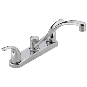 Peerless® P299208LF Kitchen Faucet, Commercial, 1.8 gpm Flow Rate, 8 in Center, Swivel Spout, Polished Chrome, 2 Handles