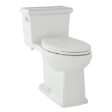 Gerber® G0021020 1-Piece Toilet, Logan Square™, Elongated Bowl, 18-1/4 in H Rim, 12 in Rough-In, 1.28 gpf, White