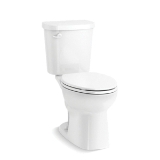 Sterling® 402312-0 2-Piece Toilet with Pro Force® Plus Flushing Technology, Valton®, Elongated Bowl, 15-5/16 in H Rim, 12 in Rough-In, 1.28 gpf, White