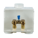 Water-Tite 85637 DU-ALL™ Dual-Drain Washing Machine Outlet Box, White Plastic, Single-Lever Valve, 1/2-Inch CPVC Connection