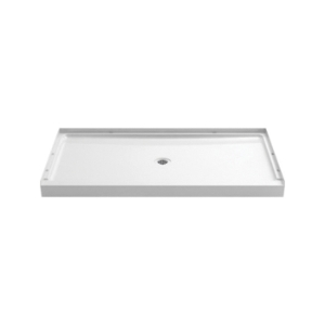 Sterling® 72331100-0 GUARD+® Shower Base, White, Center Drain, 34 in L x 60 in W x 4-3/16 in D