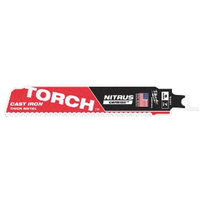 Milwaukee® SAWZALL® TORCH™ 48-00-5261 Saw Blade, 6 in L x 1 in W, 7 TPI, Cast Iron Body, Universal Tang