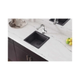 Elkay® ELX1616CH0 Quartz Luxe Bar Sink, Rectangle Shape, 13-1/8 in L x 15-3/4 in W x 7-11/16 in H, Dual Mounting, Charcoal