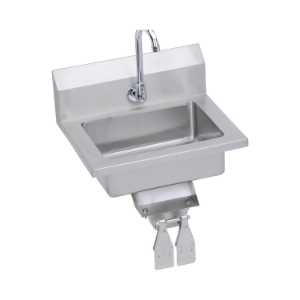 Elkay® EHS-18-KVX Economy Handwash Sink, 14 in L x 18 in W x 18.3 in H, Wall Mount, 18 ga 300 Stainless Steel, Buffed Satin