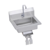 Elkay® EHS-18-KVX Economy Handwash Sink, 14 in L x 18 in W x 18.3 in H, Wall Mount, 18 ga 300 Stainless Steel, Buffed Satin