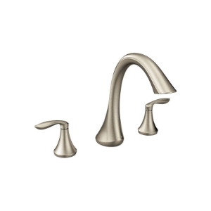 Moen® T943BN Roman Tub Faucet, Eva®, 10 in Center, Brushed Nickel, 2 Handles, Traditional