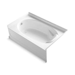 Sterling® 71101110-0 Bathtub, Ensemble™, Oval Shape, 60 in L x 37-1/2 in W, Left Drain, White