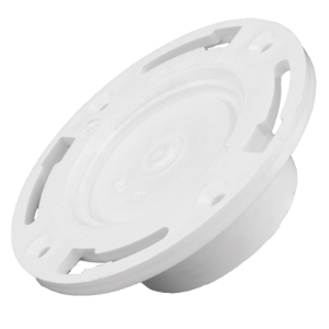 Charlotte PVC 00815K 0600 Flush Closet Flange With Knock Out, 4 in OD, 3 or 4 in Pipe, PVC