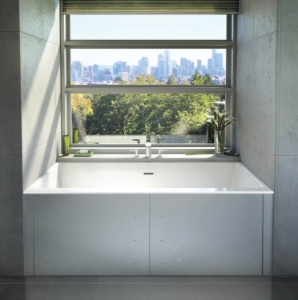 BainUltra® Citti 6032 Trio Left Thermomasseur Tub Alcove Slim, White, Rectangle