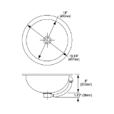 Elkay® ELUH16LV Bathroom Sink, Asana™, Circular Shape, 18-3/8 in W x 18-3/8 in D x 8 in H, Under Mount, Stainless Steel, Lustertone