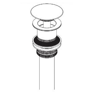 Brizo® RP72413SL Pushbutton Pop-Up Drain, Luxe Steel