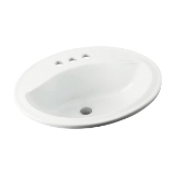 Sterling® 442004-0 Self-Rimming Bathroom Sink with Overflow, Sanibel®, Oval Shape, 4 in Faucet Hole Spacing, 20 in L x 17 in W x 8 in H, Drop-In Mount, Vitreous China, White