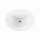 Gerber® G0012838CH Maxwell® Self-Rimming Bathroom Sink With Consealed Front Overflow, Oval Shape, Vitreous China, White