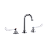 Elkay® LK800GN04T6 Food Service Faucet, 1.5 gpm Flow Rate, 8 in Center, Gooseneck Spout, Polished Chrome, 2 Handles