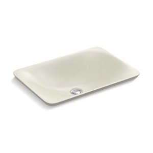 Kohler® 7799-96 Carillon™ Wading Pool® Vessel Bathroom Sink, Rectangular Shape, 21-1/8 in W x 14-9/16 in D x 6-1/8 in H, Countertop/Wall Mount, Vitreous China, Biscuit