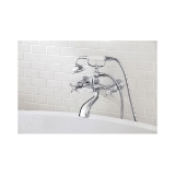 Moen® S22105 Wall Mount Tub Filler Faucet, Weymouth™, 2 gpm, 8 in Center, Chrome, 2 Handles