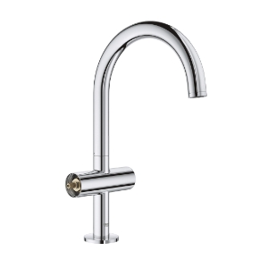 GROHE 21027003 21027_3 Atrio® L-Size Bathroom Faucet, Residential, 1.2 gpm Flow Rate, 7-15/16 in H Spout, 1 Handle, Pop-Up Drain, 1 Faucet Hole, Polished Chrome