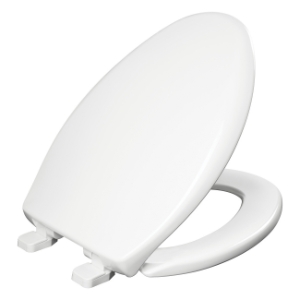 Bemis® 1100E2 000 Toilet Seat With Cover, Kennan™, Elongated Bowl, Closed Front, Plastic, White, Slow Close Hinge