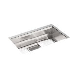 Kohler® 23651-NA Prolific® Kitchen Sink, Rectangular Shape, 27-1/2 in L x 14-15/16 in W x 10 in D Bowl, 29 in L x 17-3/4 in W x 10-15/16 in H, Under Mount, Stainless Steel