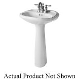 Mansfield® 232 PedeSTal Lavatory With Integral Rear Overflow, Verona™, Oval, 4 in Faucet Hole Spacing, 17-7/16 in W x 17 in D x 8 in H, Wall Mount, Vitreous China, White