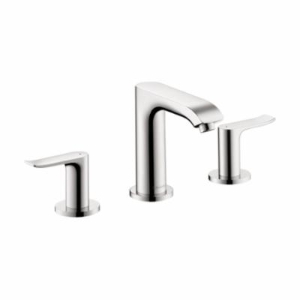 Metris E Widespread Bathroom Faucet, 1.5 gpm, 4 in H Spout, 8 in Center, Chrome Plated, 2 Handles, Pop-Up Drain, Commercial