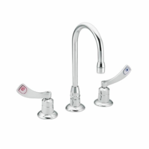 Moen® 8248 Kitchen Faucet, M-DURA™, 1.2 gpm Flow Rate, 8 in Center, Swivel Spout, Polished Chrome, 2 Handles
