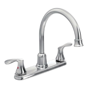 CFG 40617 Kitchen Faucet, Cornerstone™, Residential, 1.5 gpm Flow Rate, 8 in Center, High-Arc Spout, Polished Chrome, 2 Handles