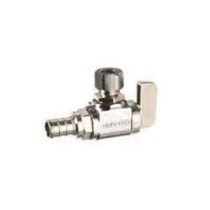 dahl 611-PX3-31-BAG dahal-Eco™ mini-ball™ Angle Supply Stop, 1/2 x 3/8 in Nominal, PEX Crimp x Compression End Style, 250 psi Pressure, Polished Chrome