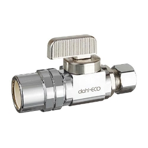 dahl dahal-Eco™ mini-ball™ 511-46-31 Straight Supply Stop, 1/2 x 3/8 in Nominal, Female CPVC x Compression End Style, Brass Body, Polished Chrome