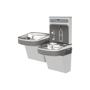 Elkay® LZSTL8WSSK ezH2O® Filtered Bi-Level Bottle Filling Station and Cooler, 1.1 gpm Flow Rate, Pushbar/Sensor Operation, Refrigerated Chilling, 2 Stations