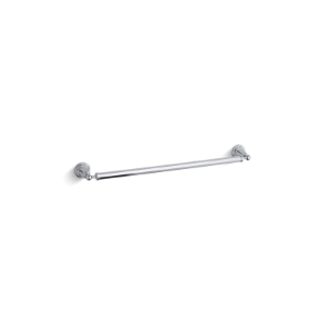 Kohler® 13109-CP Single Towel Bar, Pinstripe®, 24 in L Bar, 3-5/16 in OAD x 2-1/4 in OAH, Metal, Polished Chrome
