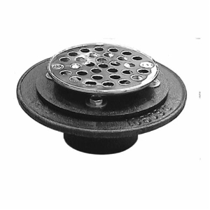 Jones Stephens™ D60102 Shower/Floor Drain, 2 in Nominal, Thread Connection, 4 in Stainless Steel Grid, Cast Iron Drain