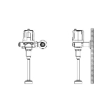 DELTA® Teck® 81T231BTA-05 Exposed Electronic Flush Valve, Battery, 8 gpm Flush Rate, 3/4 in Spud, 25 psi Pressure, Chrome