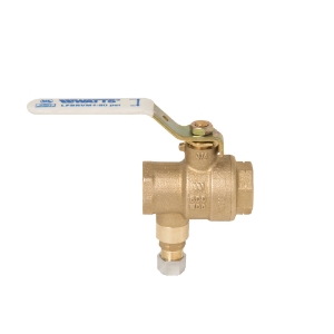 WATTS® 0125563 LFBRVM1 Combination Ball Valve and Relief Valve, 3/4 in Nominal, FNPT x Compression End Style, Bronze Body, Full Port, PTFE Softgoods