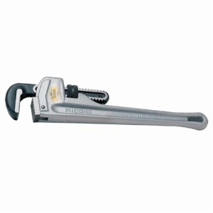RIDGID® 31105 Straight Pipe Wrench, 3 in Pipe, 24 in OAL, Floating Forged Hook Jaw, Aluminum Handle, Knurled Nut Adjustment
