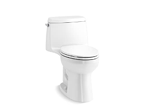 Kohler® 30811-0 1-Piece Toilet, Santa Rosa™, Elongated Bowl, 16-9/16 in H Rim, 12 in Rough-In, 1.6 gpf Flush Rate, White