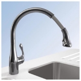 Hansgrohe 06460860 Allegro E Gourmet Semi-Pro Pull-Down Kitchen Faucet, 1.75 gpm Flow Rate, Steel Optik, 1 Handle, 1 Faucet Hole, Function: Traditional, Commercial