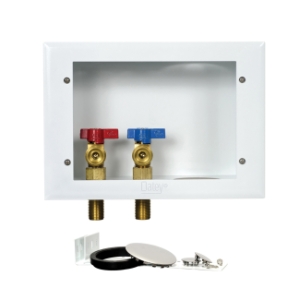 Oatey® 38985 Washing Machine Outlet Box, Metal, 1/4 Turn, Copper, 2" Rubber Tailpiece