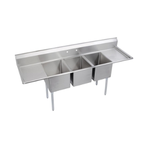 Elkay® 14-3C16X20-2-18X 300 Dependabilt Standard Service Sink, Rectangle Shape, 25.8 in W x 88 in D x 43.8 in H, Floor Mounting, Uniform Satin