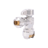 Sharkbite® 23048-0000LF Angle Supply Stop Valve, 1/2 x 1/4 in Nominal, Push Connect End Style, 200 psi Pressure, Natural Brass Body