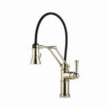 Brizo® 63225LF-PN Artesso® Kitchen Faucet, 1.8 gpm Flow Rate, 8 in Center, Swivel Spout, Polished Nickel, 1 Handle