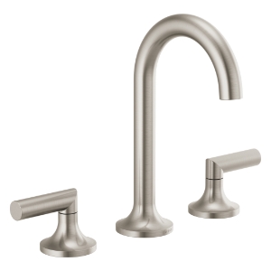 Brizo® 65375LF-BNLHP Odin® Widespread Lavatory Faucet - Less Handles, 1.5 gpm, 6-3/16 in H Spout, 6 to 16 in Center, Brushed Nickel, 2 Handles